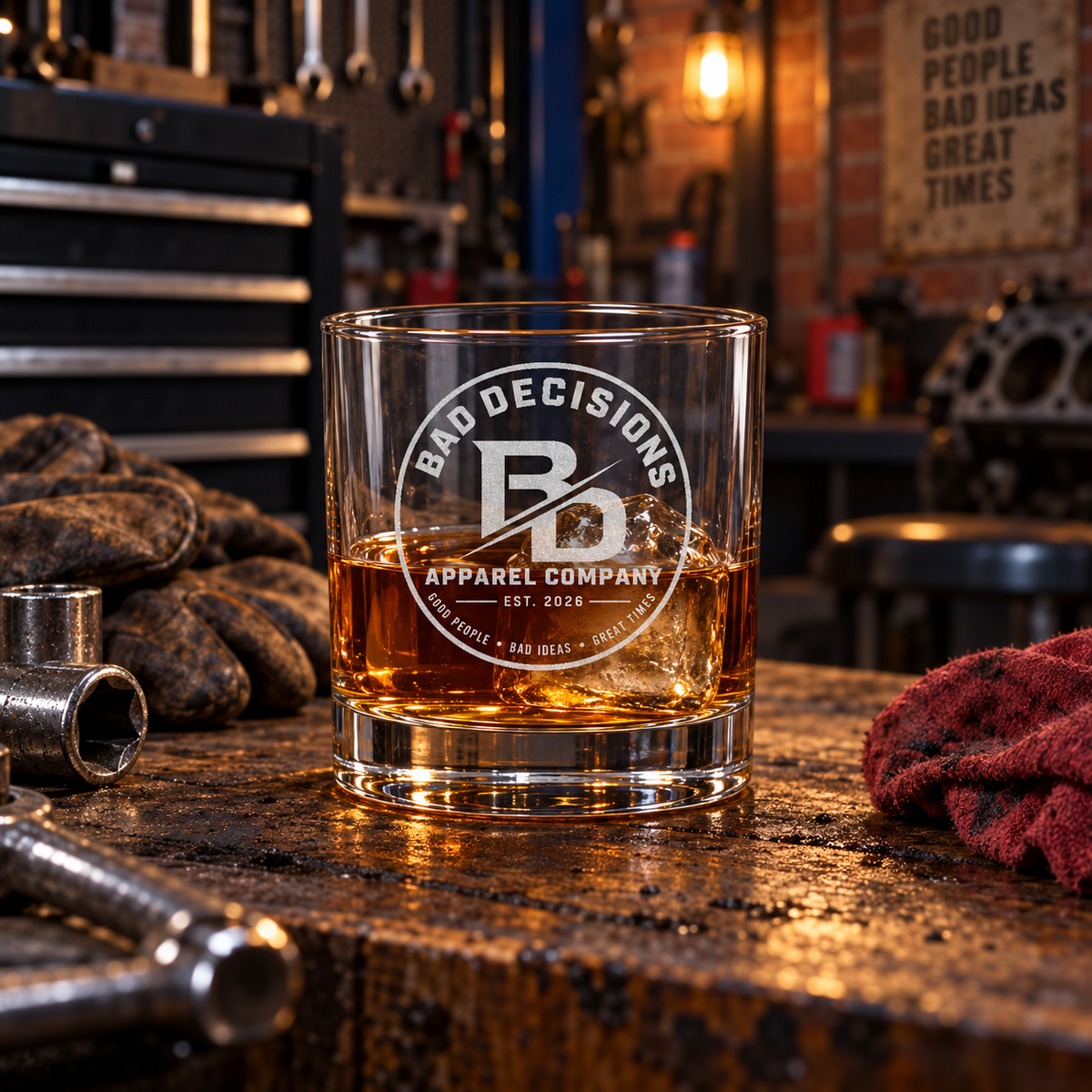 Engraved Whiskey Glass 10.5oz