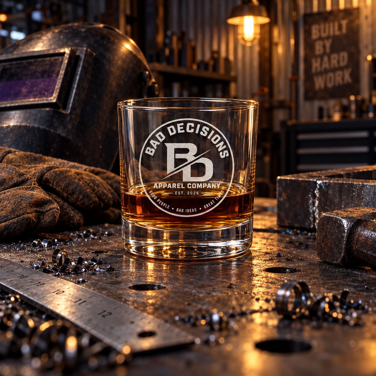 Engraved Whiskey Glass 10.5oz