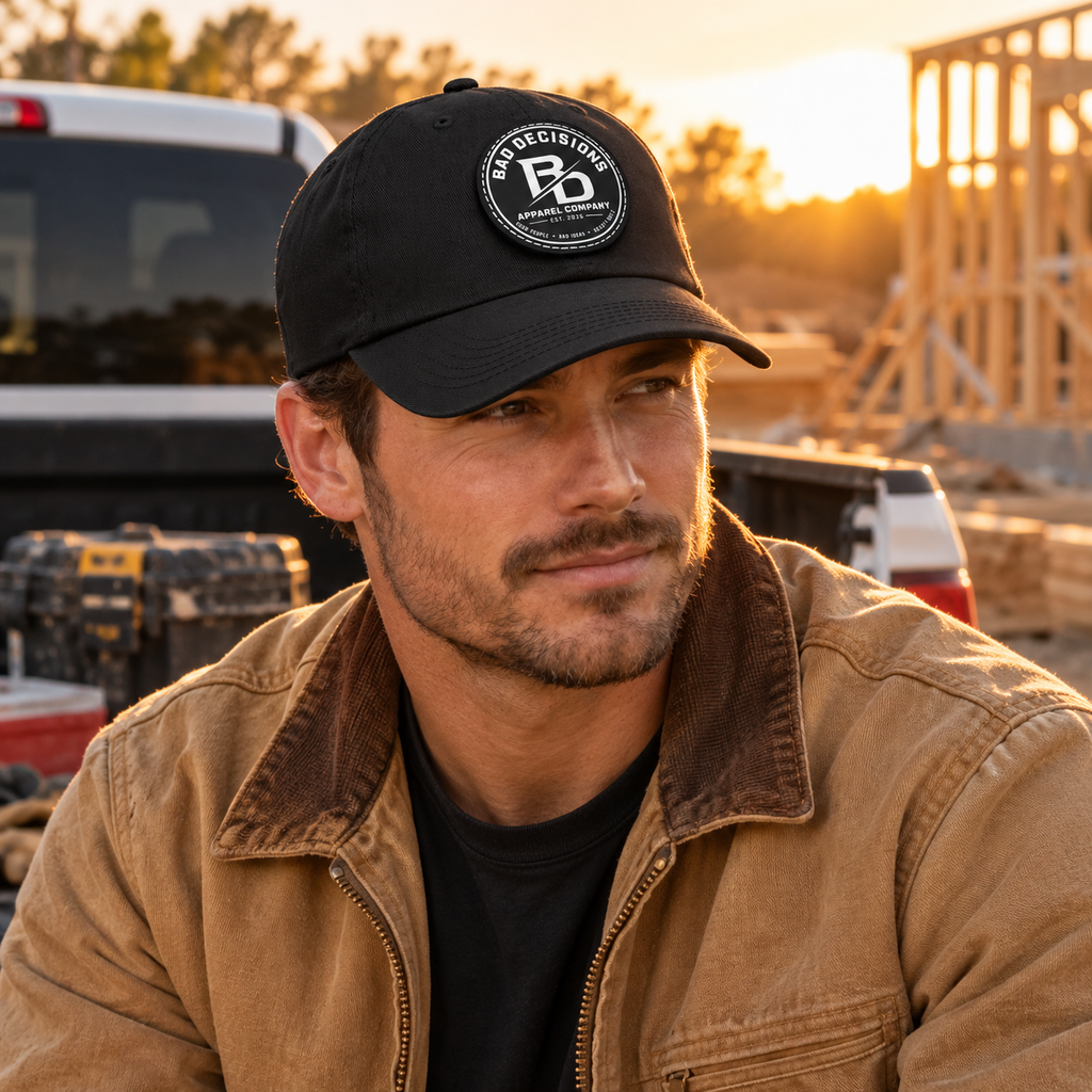Bad Decisions Leather Patch Dad Hat