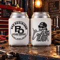 Stay Bad Skeleton Can Cooler Sleeve – Bad Decisions Logo Beer Koozie