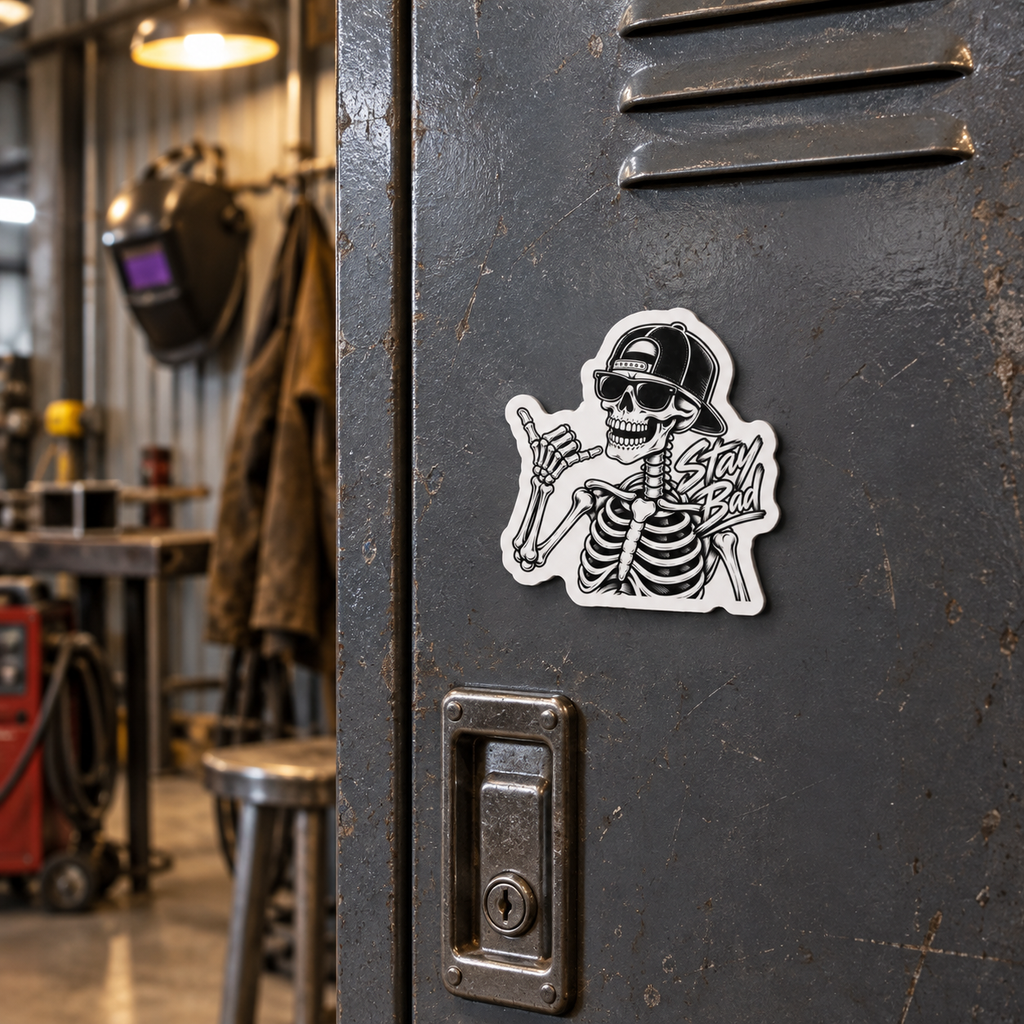 Stay Bad Skeleton Die-Cut Magnet