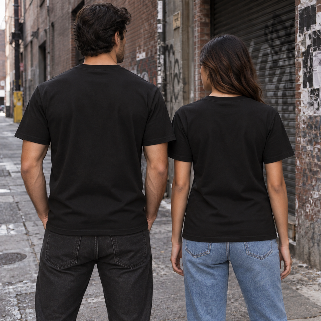 Classic Black Cotton BD Pocket Tee