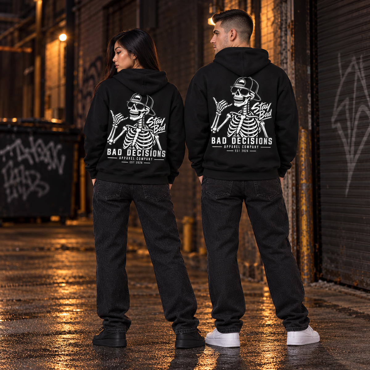 B.D. Bones Hoodie — "Stay Bad" Graphic Pullover