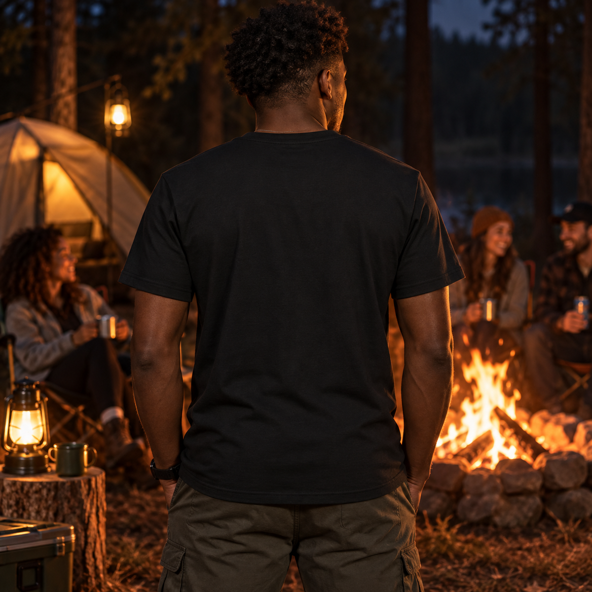 B.D. Bones Black Cotton Pocket Tee