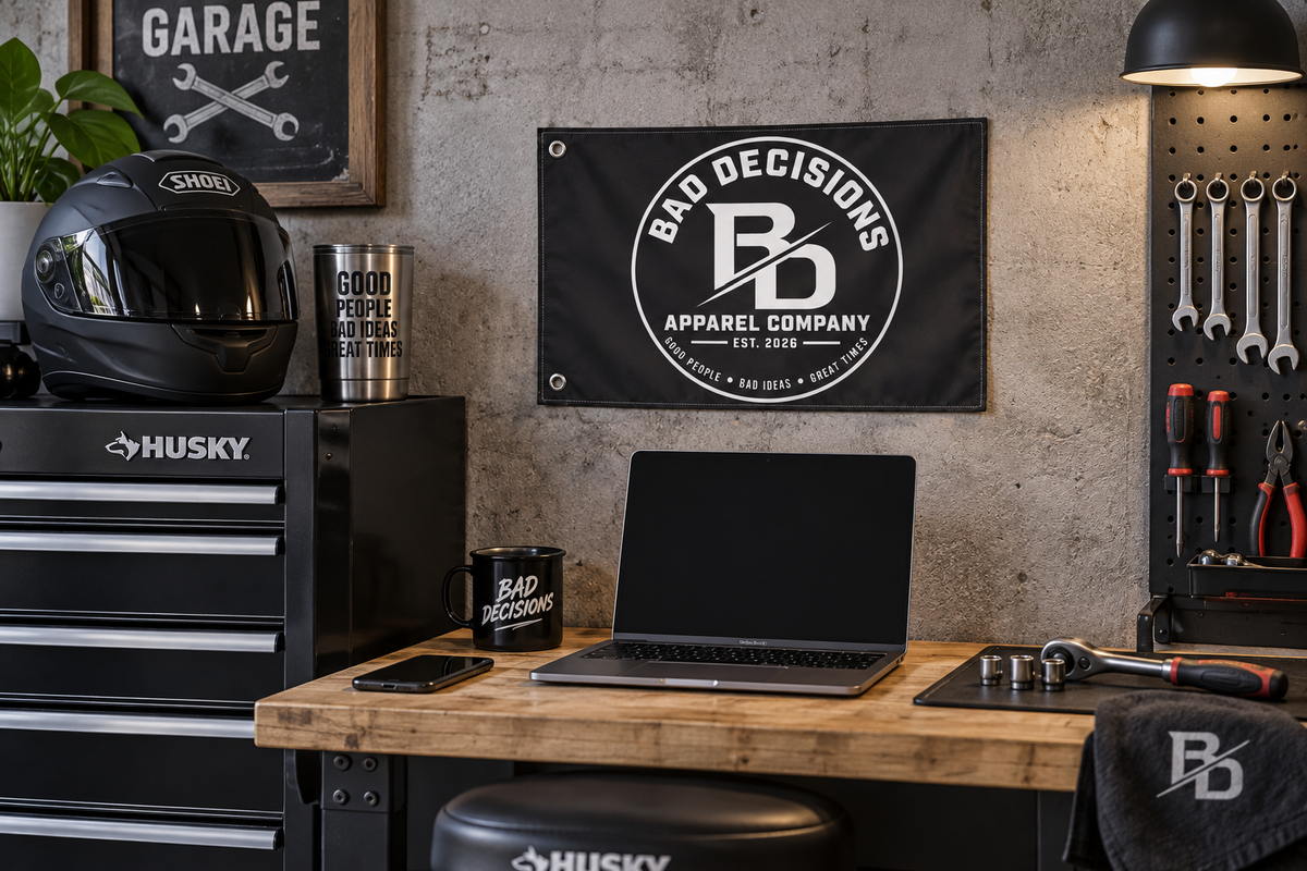B.D. Bones Double-Sided Flag — “Doing Hoodrat Things With My Friends” Black Outdoor Banner