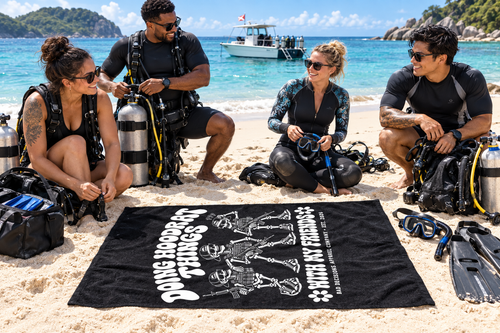 B.D. Bones Beach Towel - "Doing Hoodrat Things" Graphic Beach Towel