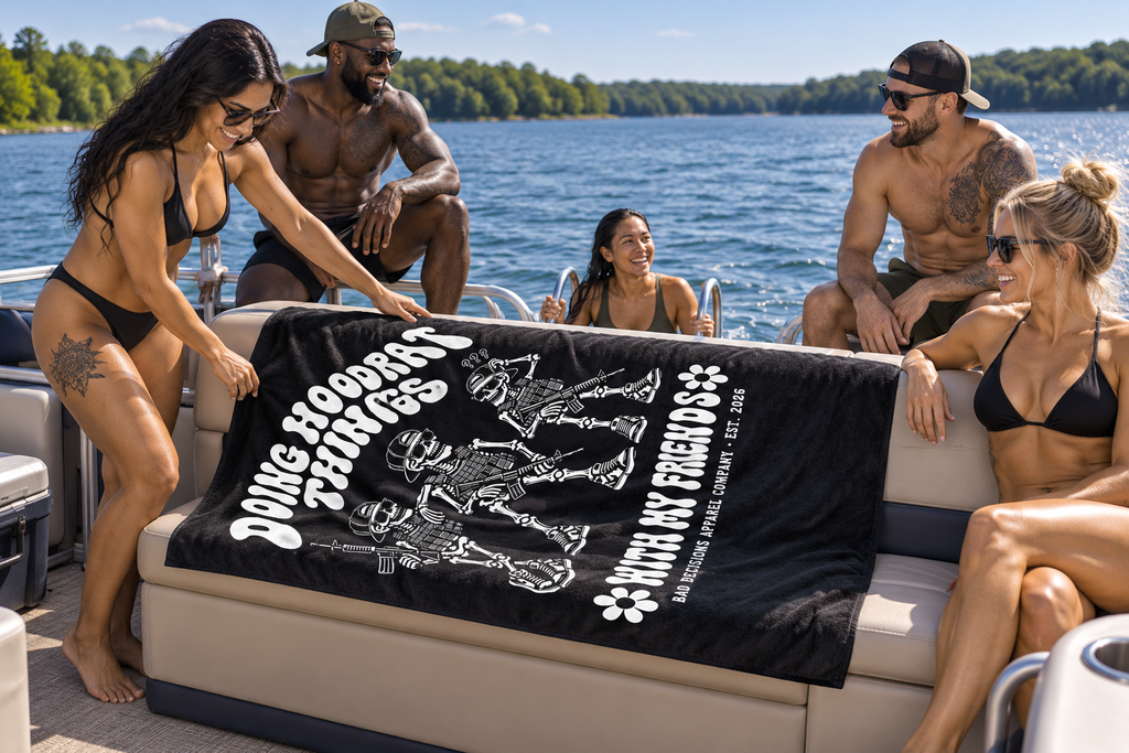 B.D. Bones Beach Towel - "Doing Hoodrat Things" Graphic Beach Towel